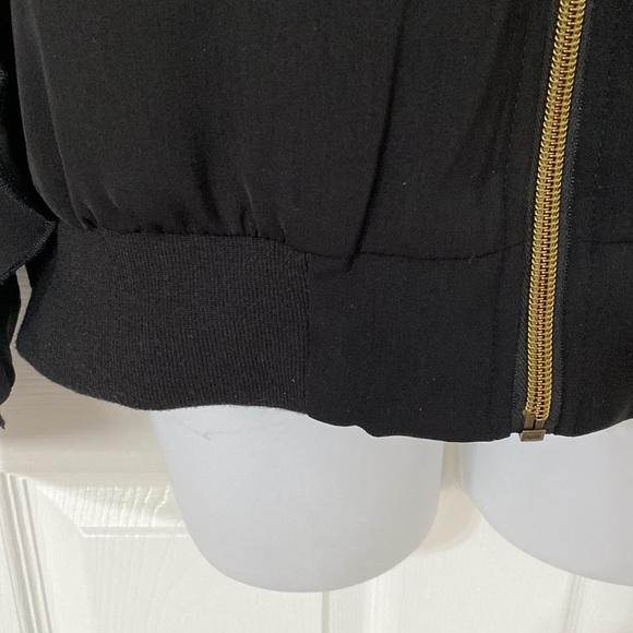 mudpie Ruffled Nolan Bomber Jacket in Black - Picture 4 of 10